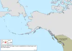 Map of the change to the United States in northwest North America on January 30, 1819