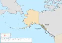 Map of the change to the United States in northwest North America on October 20, 1903