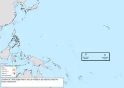 Map of the change to the United States in the Pacific Ocean on October 28, 1856