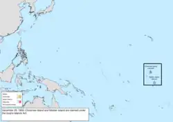 Map of the change to the United States in the Pacific Ocean on December 29, 1859