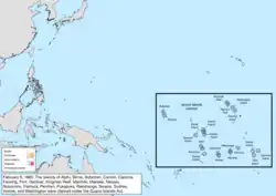 Map of the change to the United States in the Pacific Ocean on February 8, 1860