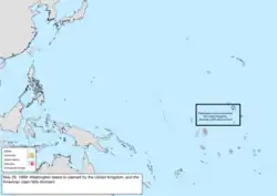 Map of the change to the United States in the Pacific Ocean on May 29, 1889