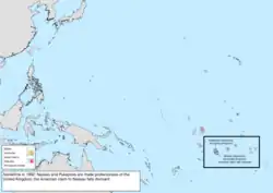 Map of the change to the United States in the Pacific Ocean in 1892