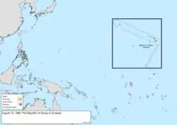 Map of the change to the United States in the Pacific Ocean on August 12, 1898