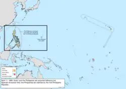 Map of the change to the United States in the Pacific Ocean on April 11, 1899