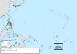 Map of the change to the United States in the Pacific Ocean on February 19, 1900