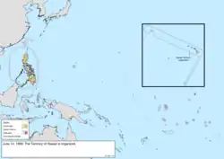 Map of the change to the United States in the Pacific Ocean on June 14, 1900