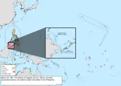 Map of the change to the United States in the Pacific Ocean on March 23, 1901