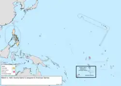 Map of the change to the United States in the Pacific Ocean on March 4, 1925