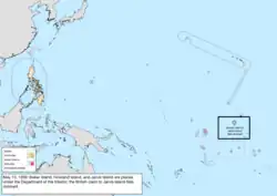Map of the change to the United States in the Pacific Ocean on May 13, 1936