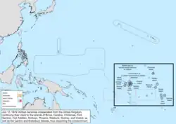 Map of the change to the United States in the Pacific Ocean on July 12, 1979