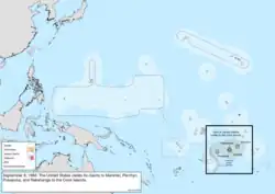 Map of the change to the United States in the Pacific Ocean on September 8, 1983
