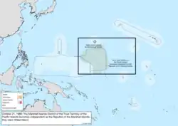 Map of the change to the United States in the Pacific Ocean on October 21, 1986