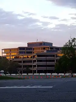 Brick and glass office building of the USGS National Center in Reston, Virginia