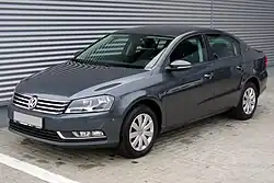 Facelifted Volkswagen Passat B7 Saloon (front)