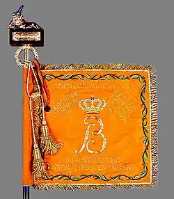 The regimental colour of the Dutch Grenadiers' and Rifles Guard Regiment