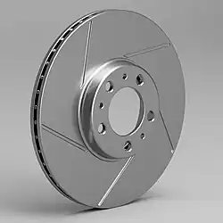 Ventilated Straight Slotted Brake Rotor CAD Model
