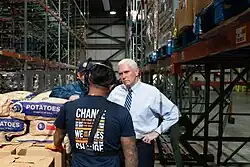 Vice President Mike Pence at a Walmart Distribution Center in Gordonsville, Va.