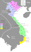 Map of Vietnam from 1569 to 1592 shows the division of Đại Việt between domains of &nbsp;&nbsp;Nguyễn clan when Nguyễn Hoàng was appointed as governor of Thuận Hóa and Quảng Nam &nbsp;&nbsp;Lê dynasty under Trịnh clan's authority &nbsp;&nbsp;Mạc dynasty &nbsp;&nbsp;Kingdom of Champa .