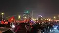 Jungle of flags used by Vietnamese citizens during the celebration of Vietnam's victory in the 2018 AFF Championship