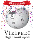 Turkish Wikipedia logo following the lifting of the block of the website in Turkey with the message "kavuştuk" (English: "reunited") (2020)