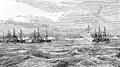 French warships deployed off the Thuận An forts, 18 August 1883