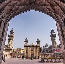 Lahore's Wazir Khan Mosque is considered to be the most ornate Mughal-era mosque.[98]