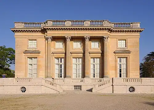 Façade of the Petit Trianon, Versailles, France, by Ange-Jacques Gabriel, 1764[65]