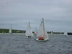 Westray Skiffs racing in the Bay of Pierowall