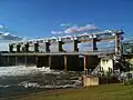 Yarrawonga Weir on the Murray River forms Lake Mulwala, 2010