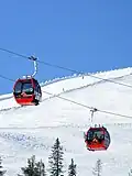Gondola lifts in Ylläs ski resort in Lapland, Finland