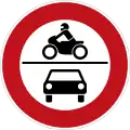 Sign 260 Motor vehicles prohibited