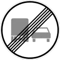 Sign 281 End of no overtaking by vehicles over 3.5&nbsp;t