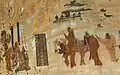 The travel of Zhang Qian to the West, details of mural from cave 323, 618–712