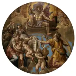 circular painting with multiple figures