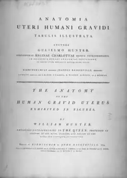 Title page from an 18th-century book about pregnancy