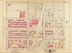 Map showing the impact of the railway tracks