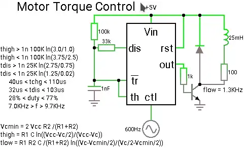 Voltage-Controlled Pulse-Width Modulation Schematic for DC Motor Torque Control