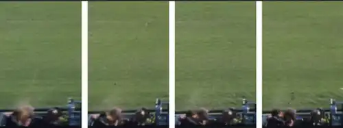 Four juxtaposed frames from the Zapruder film illustrating the backward motion of his head and body after the fatal head shot