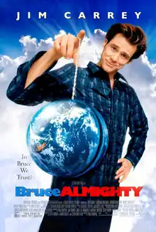 A man with the world hanging from his finger like a yoyo.