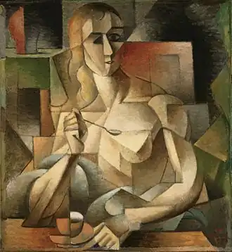 Le goûter (Tea Time) by Jean Metzinger, 1911, oil on canvas, 75.9 × 70.2&nbsp;cm, Philadelphia Museum of Art