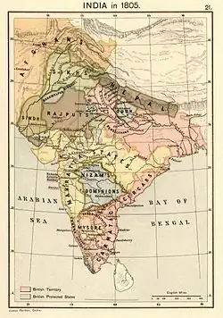 Map of India in 1805