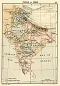Map of India in 1848