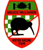 Circular logo featuring a kiwi bird