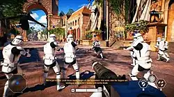 In this multiplayer screenshot, battle droids are deployed on the planet Naboo.