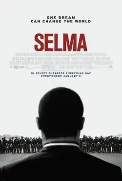 In the poster, David Oyelowo as Martin Luther King Jr. standing in from of a row of police officers. The tagline in top reads "ONE DREAM CAN CHANGE THE WORLD". Followed by the file title, "Selma" in red capital letters.