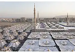The umbrellas in the outer courtyard
